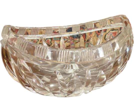 Baccarat: Coupe de forme navette+ en cristal de 19eme siècle