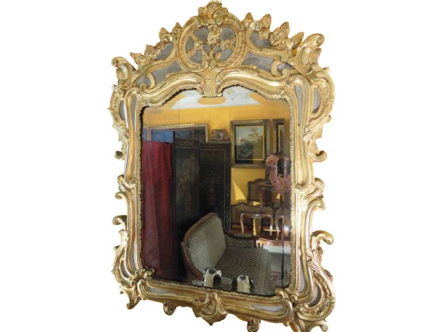 Mirror In Golden Wood. Louis XV Period