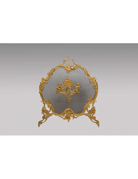 Ecran De Cheminée à Riche Décoration En Bronze Ciselé - chenets, accessoires de cheminée-Bozaart