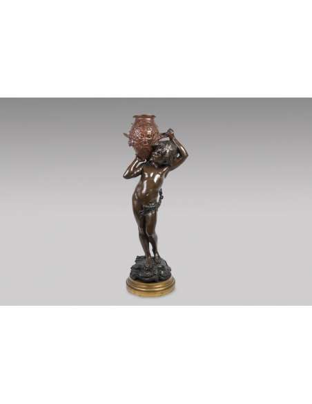 "L'enfant à la Jarre" Bronze - Auguste Moreau - Bronzes anciens-Bozaart