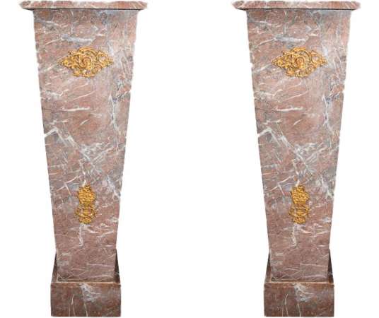 Red Marble Decorative Sheaths - columns, saddles