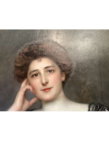 Painting Portrait By Àdolfo félice MULLER-URY(1862-1947) - Paintings portraits-Bozaart