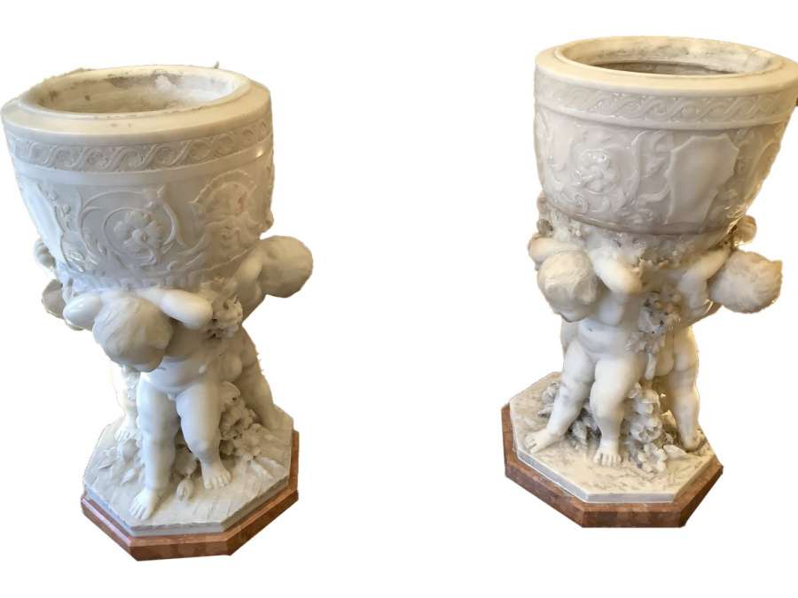 Pair Of Large Cups Marble Representative Of Loves