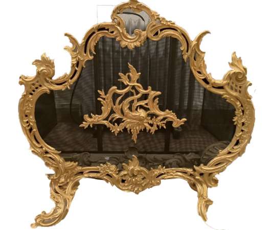 Fireplace Screen 19 Eme Siècle Bronze Gilded - andirons, fireplace accessories