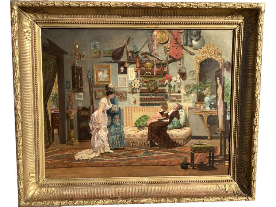 Painting By Antoine Vierling : Artist's Workshop 1881