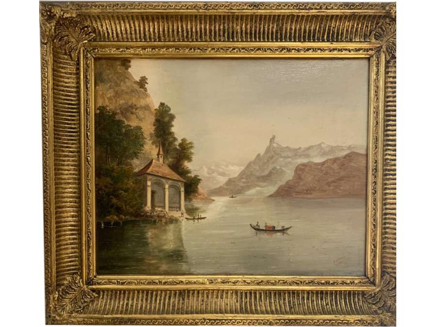 Pair Of Swiss School Paintings end 19th Century