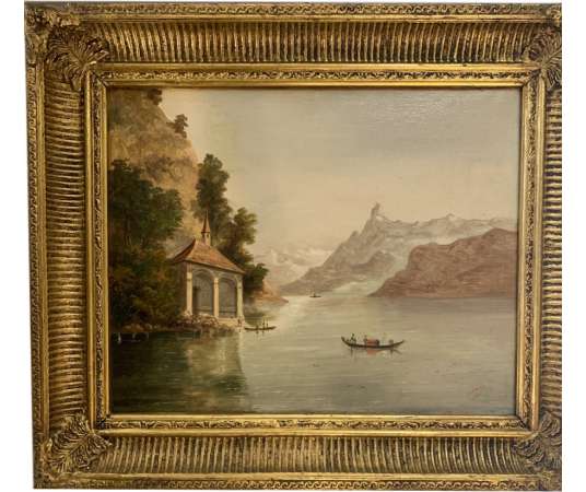Pair Of Swiss School Paintings end 19th Century