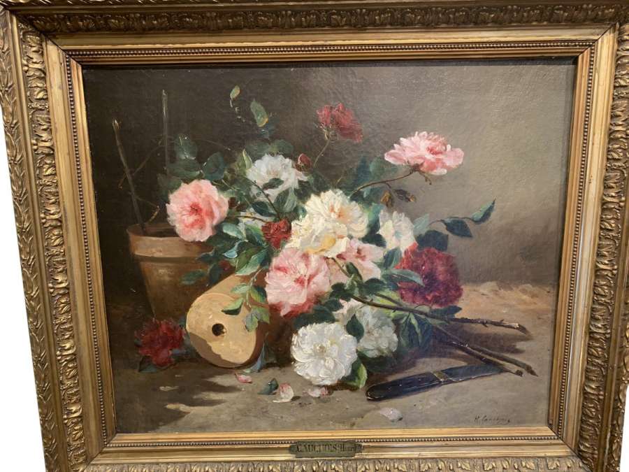 Table By Henri CAUCHOIS "Throw Of Flowers On A Table"