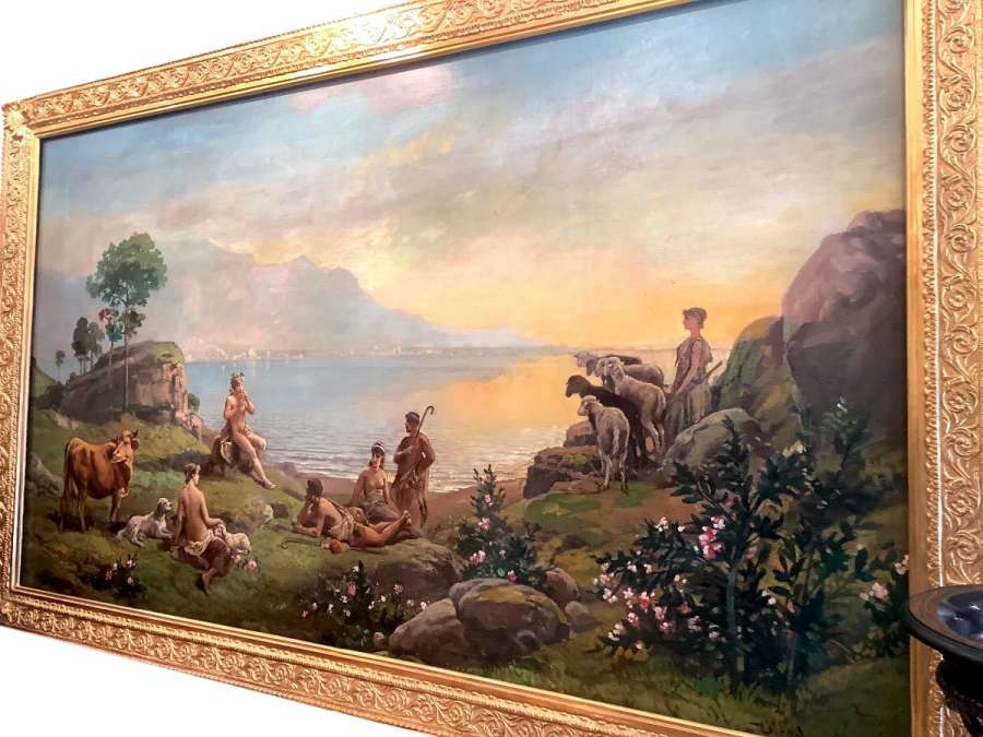 Théodore Levigne: +huile sur toile de style Napoléon.19eme siècle